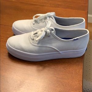 White Platform Keds with Dreamfoam Insole